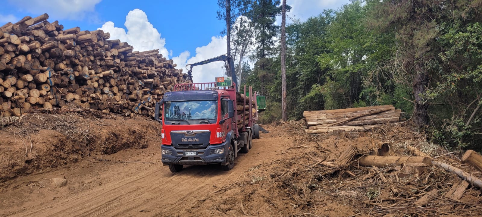Entorno de trabajo y materiales de una faena forestal